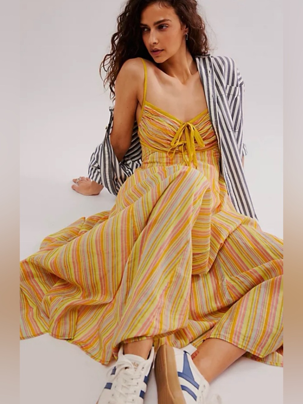 Free People Dream Weaver Maxi Dress in the Citrus Combo Women’s Size Medium